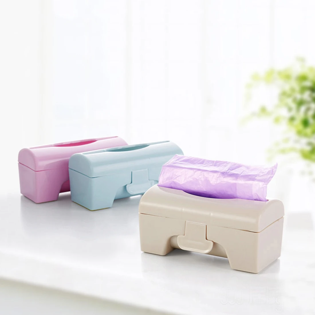 Plastic bag storage box kitchen bathroom wall mounted plastic garbage