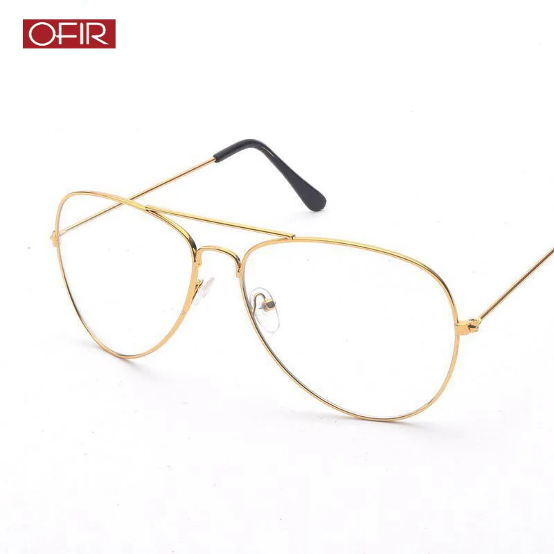 

2019 New Pilot Glasses Frame Retro Gold Eyeglass Frame Spectacles Round Computer Glasses Unisex NO Degrees DJ09