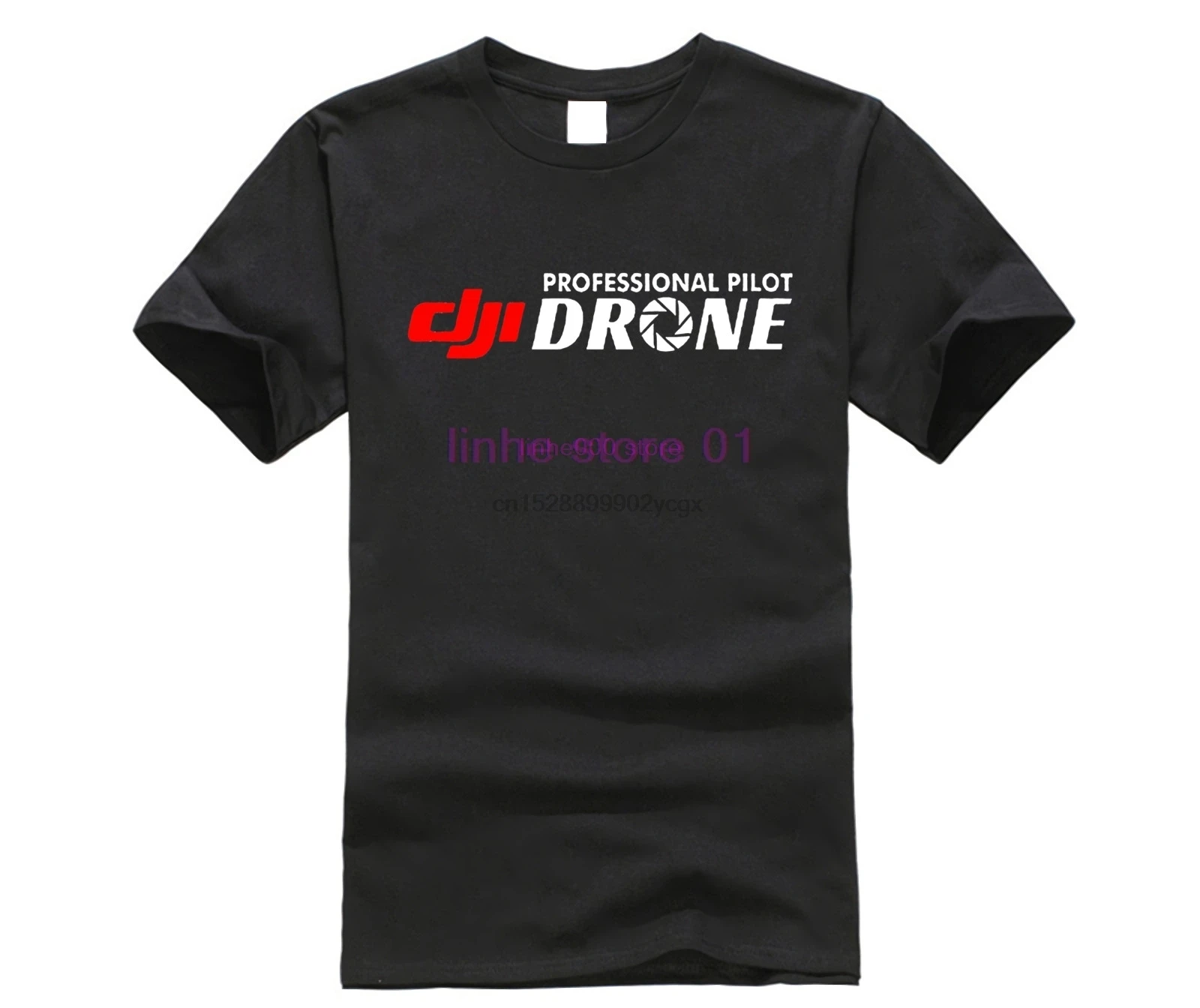 

DJI Professional Pilot Drone - Custom Men Black T-Shirt Men Fashion Crew Neck Short Sleeves Cotton Tops Clothing