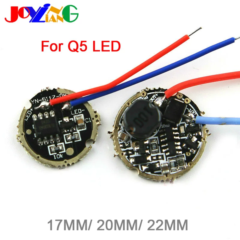 

JOYING LIANG Q5 LED Drive Board LED Strong Light Flashlight Accessories Circuit Board 17MM/ 20MM/ 22MM 5 Modes