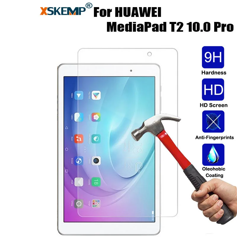 XSKEMP 9H 0.3mm Tempered Glass For HUAWEI MediaPad T2 10.0 Pro Transparent Scratch-Resistant Glossy Tablet Screen Protector Film |