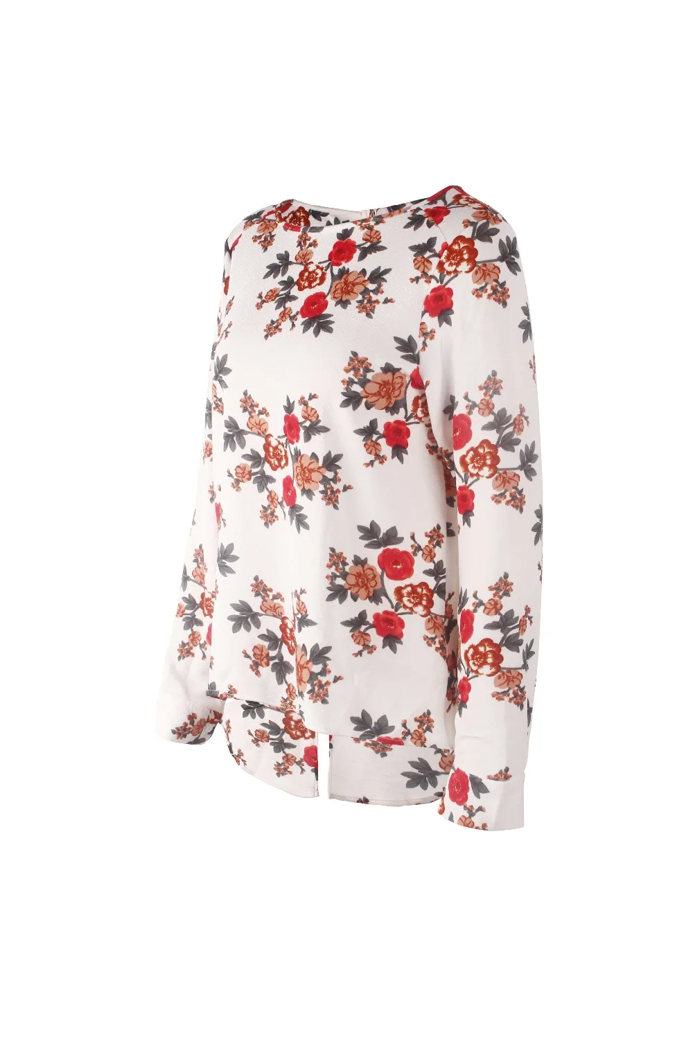 Back Zipper Shirts Women 2018 Loose White Top Femme Ladies Clothes Casual Floral Print Long Sleeve Elegant Blouse Vetements (26)
