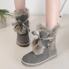 New Top Quality Women Snow Boots Natural Fur Warm Winter Boots Women’s Fashion Ankle Boots Women Boots 100% Wool Inside YZ06
