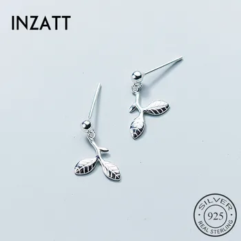 

INZATT Trendy Temperament Tiny leaf Dangle Drop Earrings 2018 Real 925 Sterling Silver Fine Jewelry For Women Cute Accessories