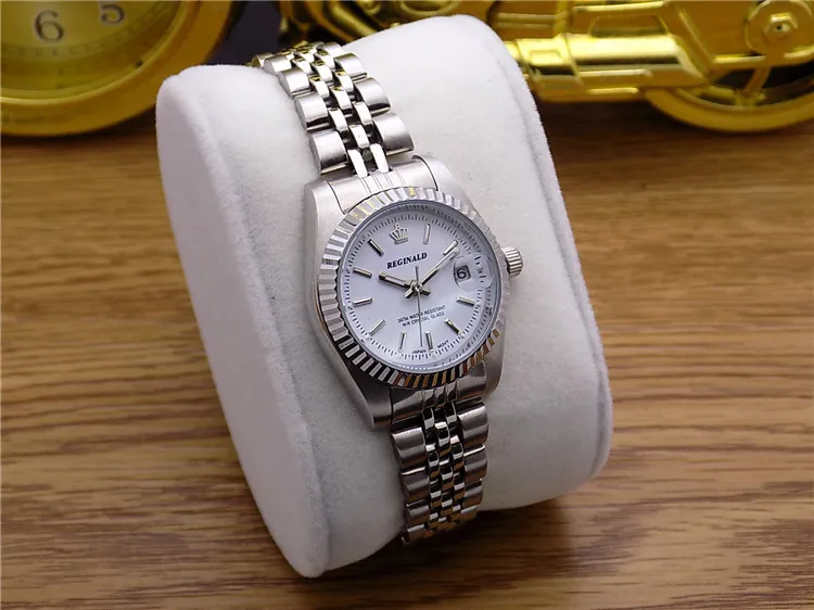 Роскошные Брендовые Часы Реджинальд из Гонконга, женские мужские часы, серебряные часы из нержавеющей стали, водонепроницаемые кварцевые наручные часы