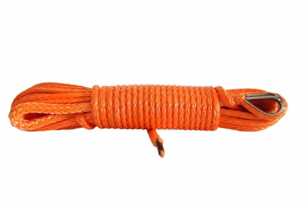 Оранжевый 5 мм* 15 м ATV трос лебедки, лебедка линии для автоматического Запчасти, СВМПЭ веревку, синтетический трос лебедки
