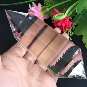 

48 sided VOGEL Style Natural Clear QUARTZ CRYSTAL DT Wand POINT 251g