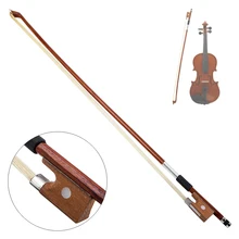 4/4 Violin Bow Horsehair Wood Stick Plastic Handle Fiddle Bow Violin Accessories Instruments