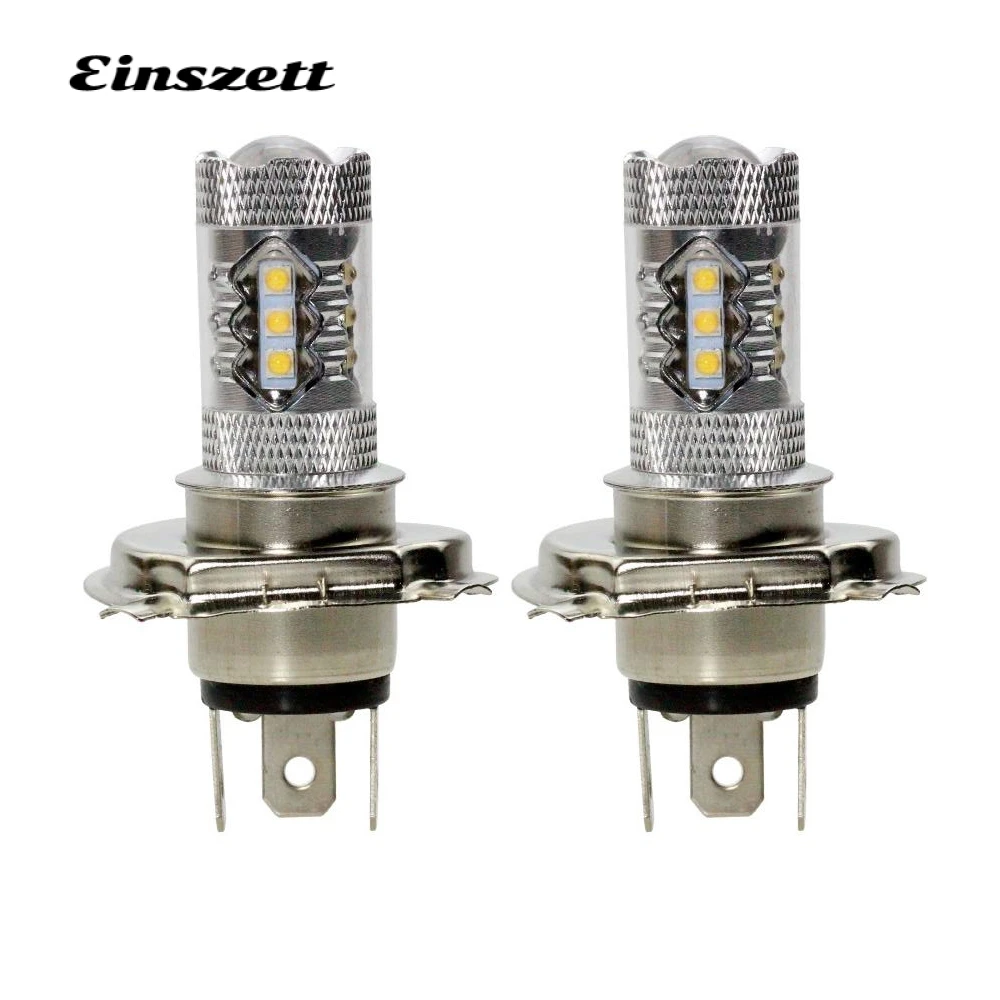 

2pcs H4 LED Fog Lamp High Bright White LED HeadLight Bulb DC12V 16SMD 80W DRL Driving Lights Car Accessories