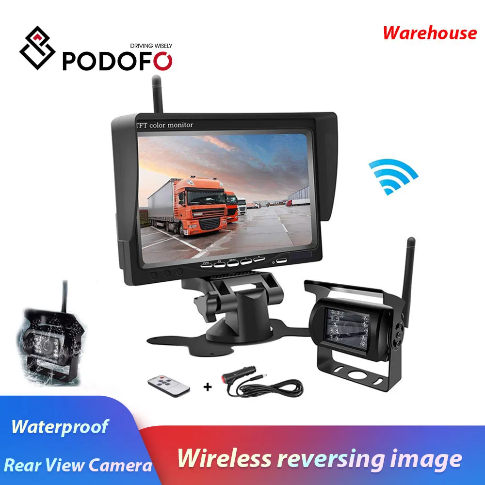 Hikity Car Backup Camera 4 Pins Rear View Reversing Camera 12V 24V Waterproof Night Vision for Car//Trailer//Bus//Truck Packing 10M 4 Pins Cable