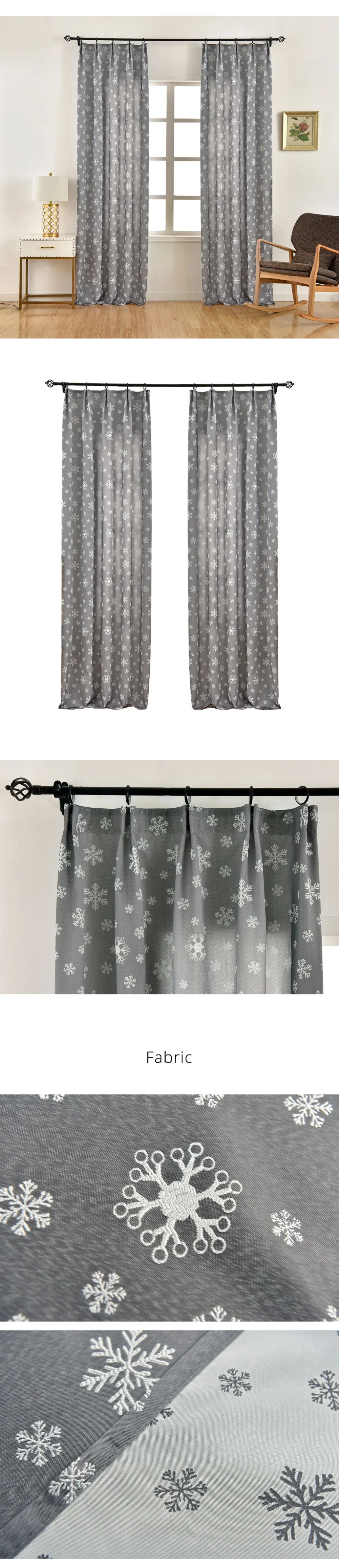 LOZUJOJU Snow Jacquard Curtains for Bedroom Windows Elegant Panel Semi Shade Drapes Thick Fabric Fantasy Dream Christmas Beauty (2)