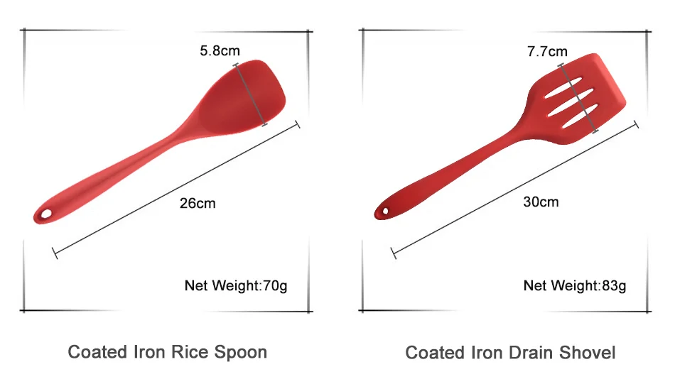 Новые кухонные инструменты для приготовления пищи с покрытием из нейлона и силикона кухонная посуда Лопатка и ложка красочные кухонные принадлежности 6 стилей