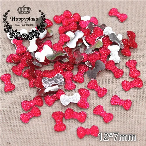 hot pink 200pcs 200 шт микс цветов шикарные смолы горный хрусталь маленький лук Flatback Кабошон DIY ремесло аксессуары, 12*7 мм - Цвет: hot pink 200pcs