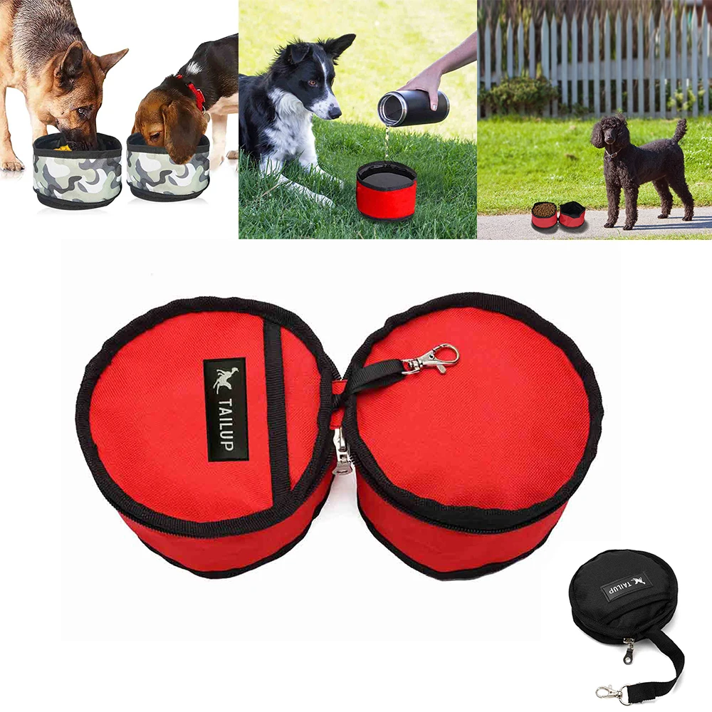 

FoldableTravel Bowls For Dogs Cats Oxford Cloth Pet Feeding Bowl Waterproof Cat Dog Bowls Durable Outdoor Pets Food Containers