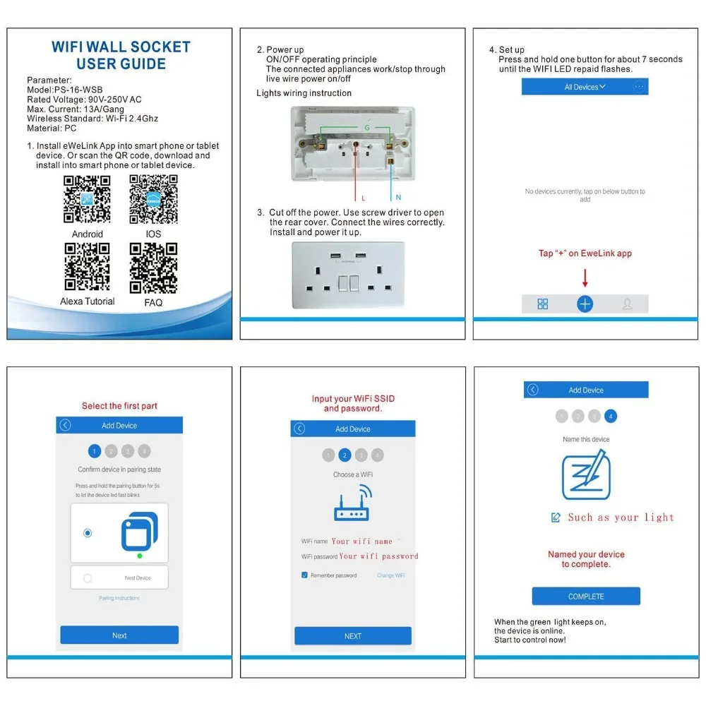 Smart life Wifi умная розетка Великобритания управление переключателем таймера 13A настенная розетка и 2 usb порта Голосовое управление работает с Alexa Google IFTTT