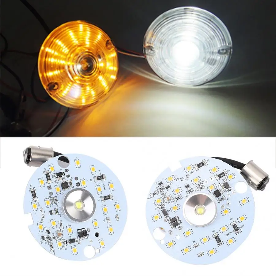 

2Pcs ABS LED Daytime Driving Lamp Turn Signal Lights for Motorcycle Yellow White 272470411002