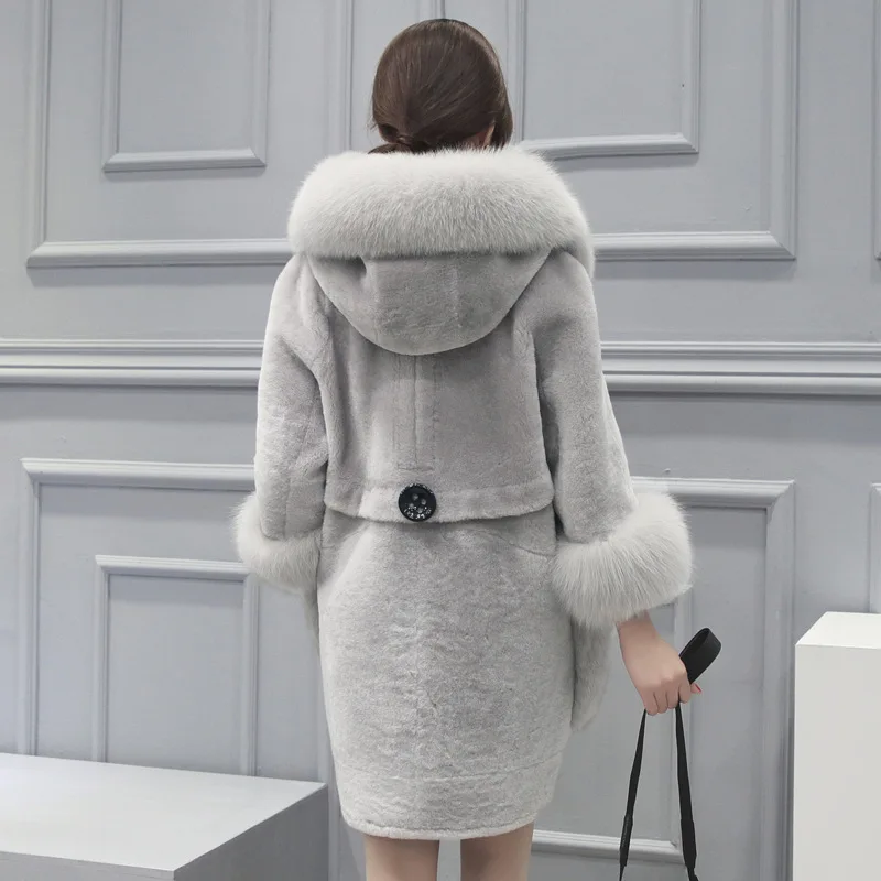 Leiouna/зимняя нейлоновая стеганая куртка, Женское пальто с воротником из искусственного меха, пальто средней длины с капюшоном, S-4XL, парка Mujer, новинка