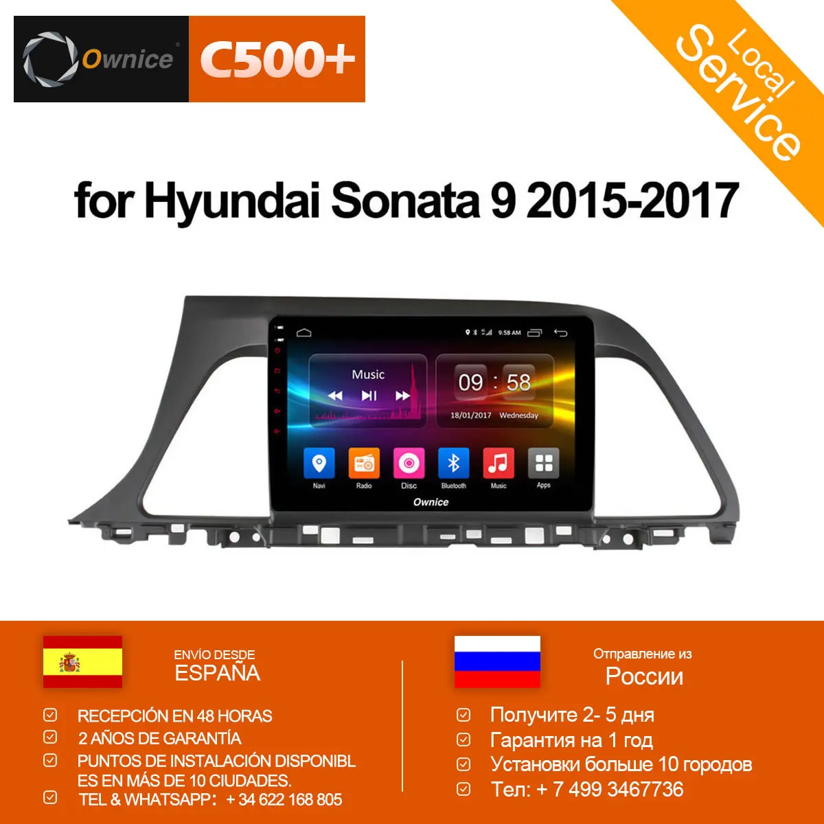 Ownice C500 + G10 Восьмиядерный Android 8 1 Автомагнитола DVD gps Navi для hyundai Sonata 9 2015 2016 Аудио