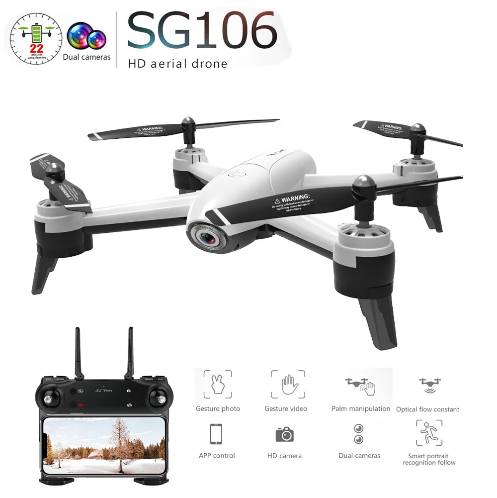 SG106 WiFi FPV RC Drone Optical Flow 1080P HD Dual Camera Real Time
Aerial Video RC Quadcopter Aircraft Quadrocopter Toys Kid Price $77.65