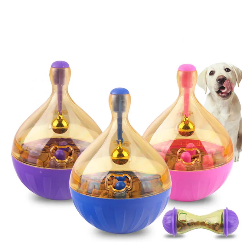 

Interactive Dog Playing Toys Food Treat Tumbler Ball Bowl Toy Funny Pet Shaking Leakage Food Container Puppy Cat Slow Feed Pet