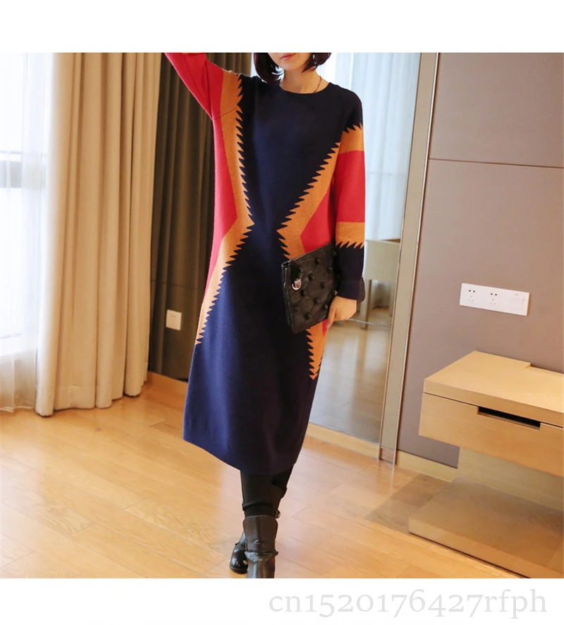 Зимние женские платья, весна-осень, вязанное платье-свитер, женское повседневное облегающее длинное платье средней длины, Vestidos Z241