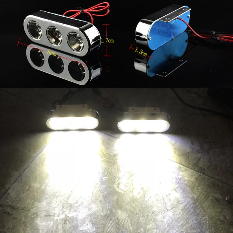 Mini Led Motorcycle license plate light 2x3 led eagle eye strobe