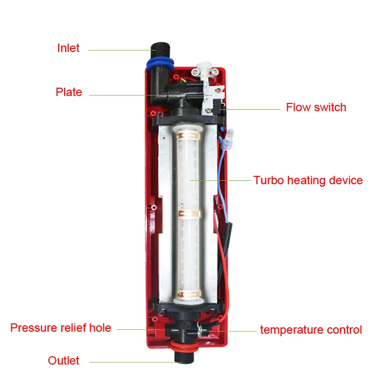 Бытовой проточный водонагреватель, мгновенный Душ, электрический водонагреватель для кухни, ванной комнаты, практичный двойной корпус, нагрев воды