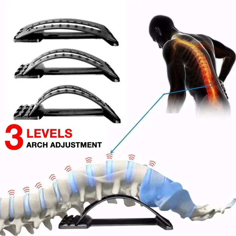 Спинальное тяговое устройство для спины/поясничная поддержка/Массажная подушка для шеи с 3 регулируемыми Arch-Level(Материал: ABS& PP