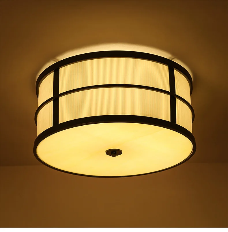Китайский круговой корейская ткань светодиодный потолочный светильник Современные японские татами Спальня Кабинет классическое тепло потолочные светильники