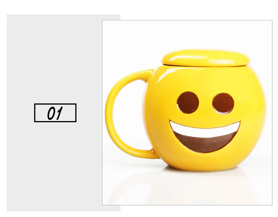Creative Ceramic Mug With Lid Coffee Mug Travel Tea Cups And Mugs Ceramic Porcelain Expression CuteMorningTeaMilk Mug For Kid (6)