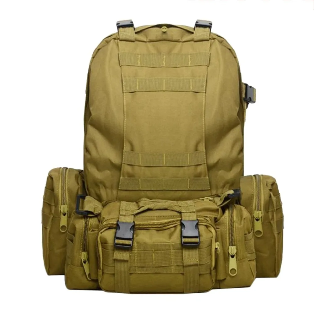 

50L Outdoor Climbing Bag Military Army Tactical Backpack Waterproof Rucksacks Sport Camping Hiking Travel Combination Bag