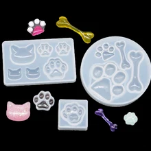 3 стиля кошка Медведь лапа кость эпоксидная УФ смола клей милый половина стерео Силиконовые формы ручной работы инструмент формы для эпоксидной смолы ремесло DIY