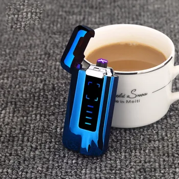 

New Usb Electric Electronic Isolated touch cool pulse double arc visual charge lighter for Smoking