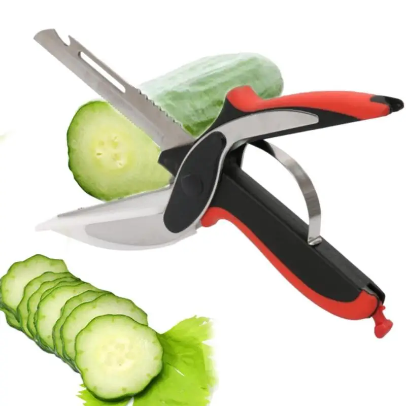 

6 in 1 Kitchen Scissors Hand Tools Food Chopper Cutter Shears Fruit Vegetable Slicer Multi-Function Fruit Scissors,245*125*120mm