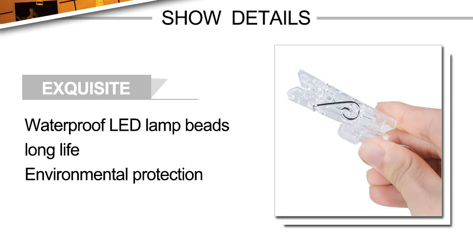 1.5M 2M 3M Photo Clip Holder LED String lights For Christmas New Year Party Wedding Home Decoration Fairy lights Battery (3)