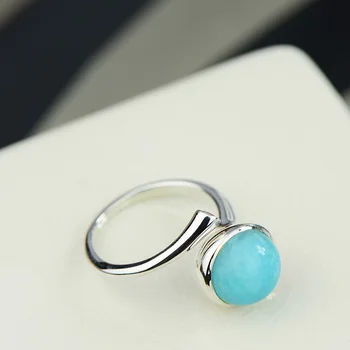 

Authentic Ring Silver 925 Rings Party Womens Jewellery Natural Amazonite Gemstone Elegant Fine Jewelry Anillo Compromiso