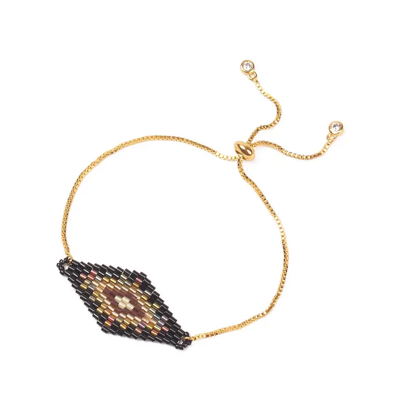 

SHINUSBOHO Handmade Square Miyuki Bracelets Men Pulseras Adjustable Link Jewelry Women Bracelets Bangles Femme Bestfriend Gifts