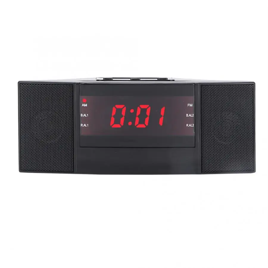 Мода AM/FM светодиодное радио с часами электронные настольные будильники Цифровой настольный таймер сна с usb зарядкой аксессуары - Цвет: Черный