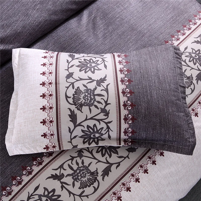LOVINSUNSHINE домашний текстиль простой цветочный принт постельное белье серый цвет пододеяльник набор 3 шт. queen king размер постельное белье