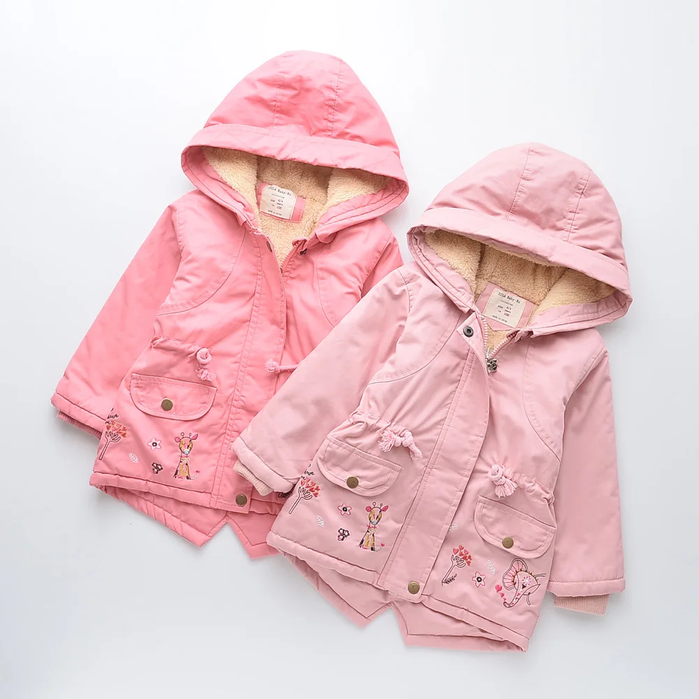 Kids Girl Winter Long Parkas Coat Girls Casual Windbreaker Jacket With