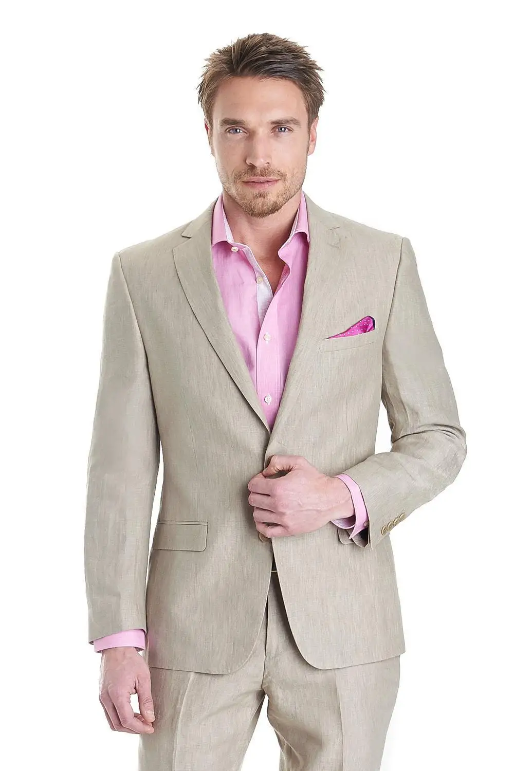 Recién llegado de nueva trajes trajes de boda Beige para