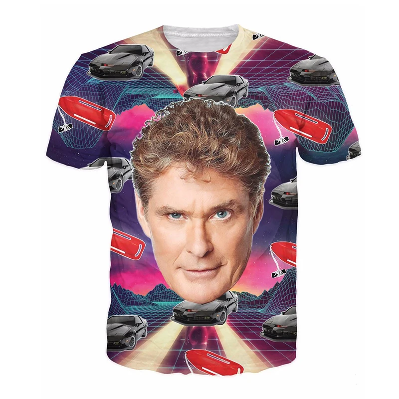 Футболка Hasselhoff 80s самая известная футболка с 3D принтом Baywatch hero женские и мужские