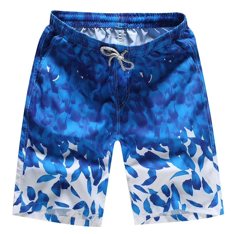 Быстросохнущая Лето Повседневное Пляжные шорты Для мужчин большой Размеры Цветочный принт эластичный пояс Для мужчин s доска