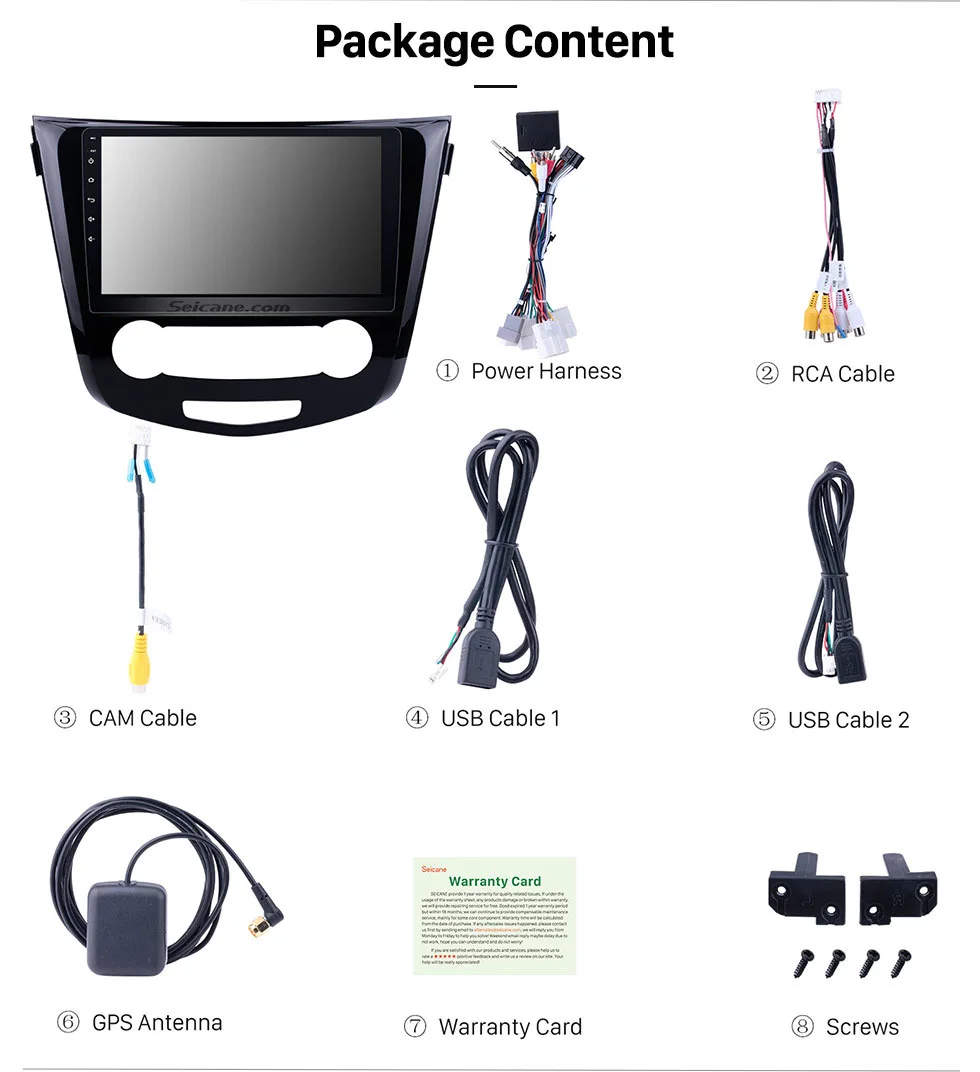Seicane Android 8,1/7,1 10," Автомобильный Радио gps навигационная система мультимедийный плеер для Nissan Qashqai Поддержка камеры заднего вида