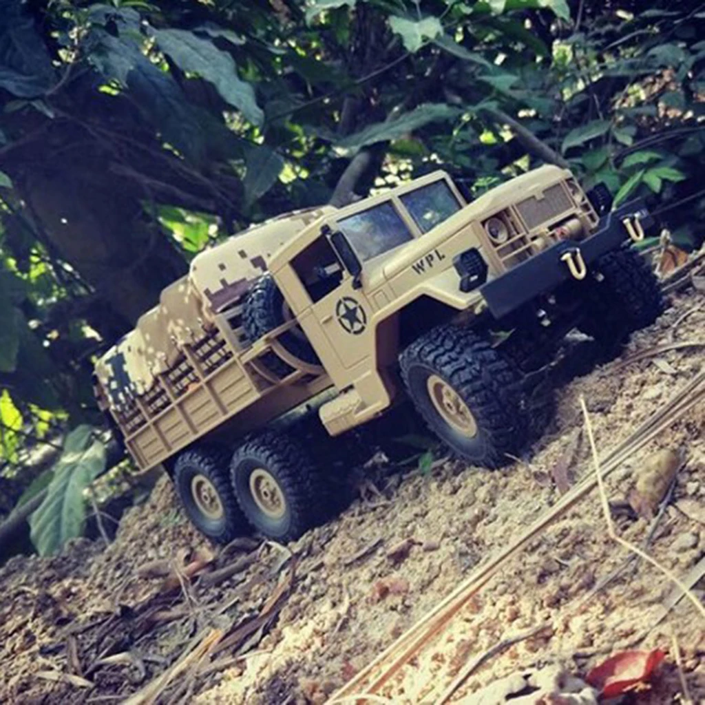 1/16 WPL B-1 2.4G 4WD Off-Road RC Army Truck Rock Crawler Car Electric Vehicel Model Toy Xmas Gifts Yellow