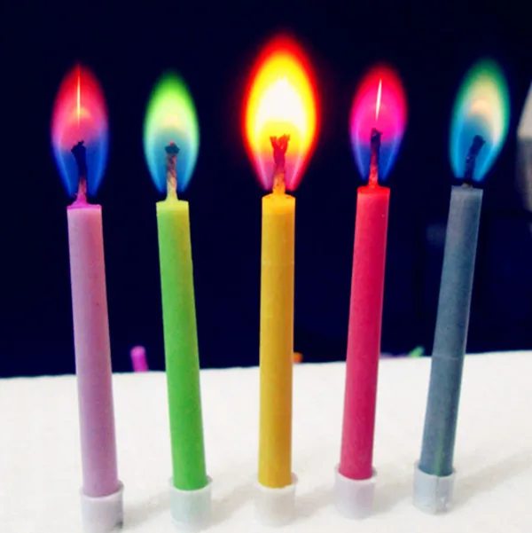 Стиль Свечи для торта на день рождения 6 шт красочные свечи для торта на день рождения с цветным пламенем