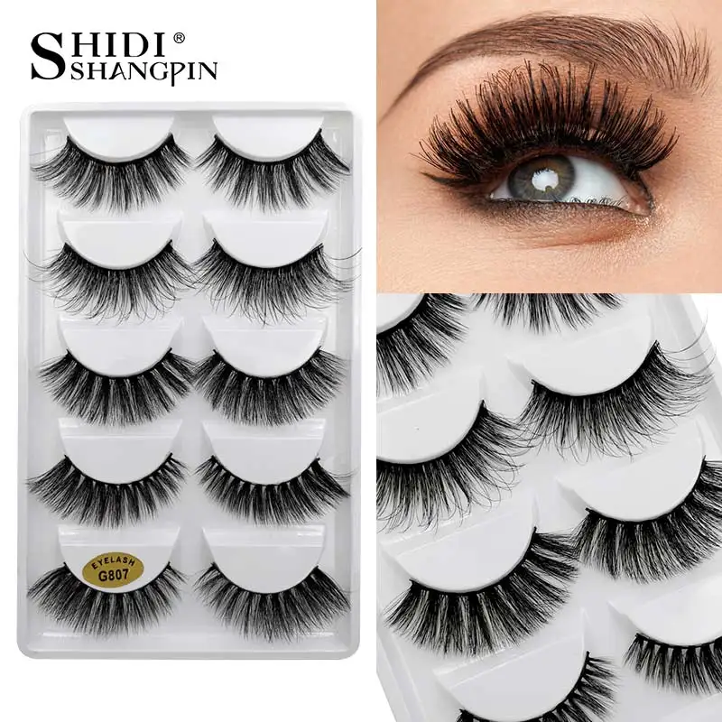 50 pairs natural long false eyelashes mink eyelashes makeups cruelty free lashes fake lash eyelash extension faux cils G803 - Цвет: G807 10 BOXES