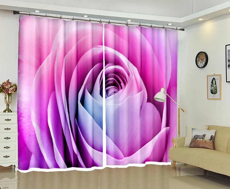 

New Fresh Rose 3D Blackout Curtains Healthy non-pollution Digital Print Curtains Customizable Tablecloth Shower Curtain