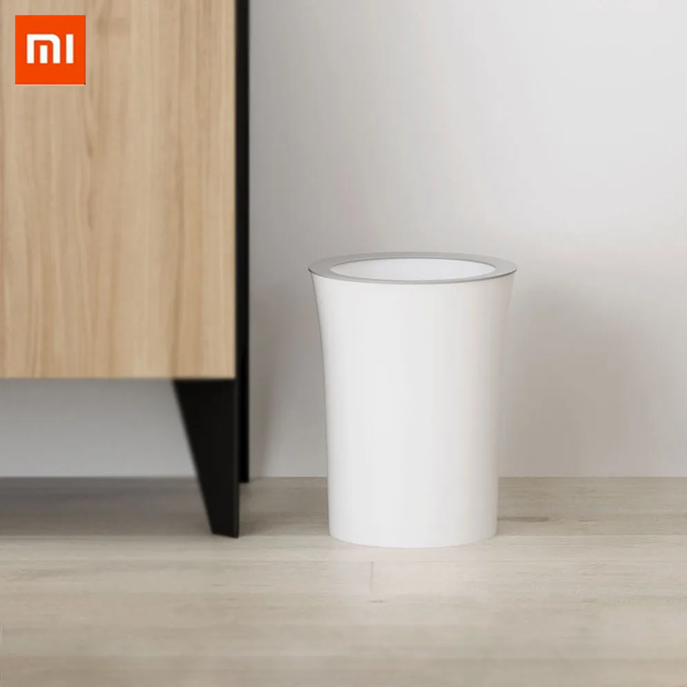 

Xiaomi White Simple Original Tooth Structure Storage Trash Can Wastebasket For Bathroom Living Room