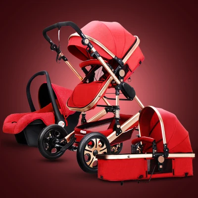 

Baby Stroller 3 in 1 with Car Seat For Newborn High View Pram Folding Baby Carriage Travel System carrinho de bebe 3 em 1